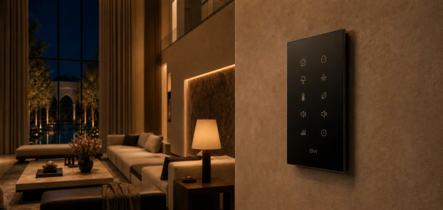 Branded Smartiotive panel installed in the living room
